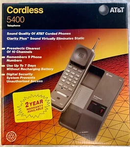 AT&T 5400 10-kanałowy telefon bezprzewodowy biurko / telefon ścienny vintage nowy przedmiot kolekcjonerski - Zdjęcie 1 z 8