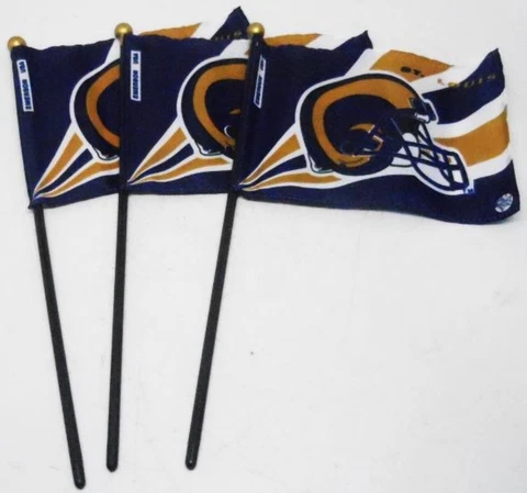 St Louis Rams 4in x 6in Flag on 10in Stick (Set of 3) Emerson USA NFL Licensed Cover