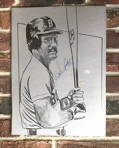 WADE BOGGS HOF'ER signiert 15x11 Original Bleistift Kohle Marker auf Karton ROTE SOCKEN! - Bild 1 von 10