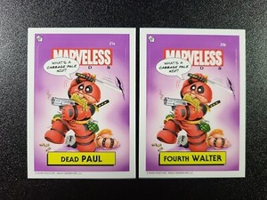 Marvel Deadpool Ryan Reynolds Marveless Kids 2 Card Set Garbage Pail Kids Spoof