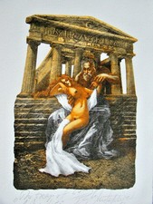 MUTAFCHIEV Zhivko (BUL), signed lithographic ex libris Mirabella, Erotic, nude