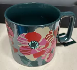 Tazza ceramica Starbucks 2024 fiori cuori 14 oz verde rosa rosso nuova - Foto 1 di 2