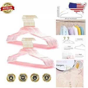Elegant 16" Pink Glitter Hangers with Swivel Hooks - Perfect Closet Organizer - Picture 1 of 8