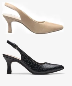 DAMEN CLARKS KATALEYNA STEP LEDER SCHLINGE RÜCKSCHUHE - Bild 1 von 6