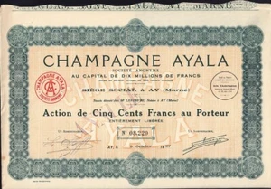 CHAMPAGNE AYALA , Chateau Ay / France dd 1927 - now owned by Bollinger - Picture 1 of 1