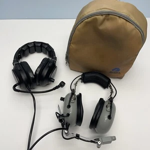 AVIALL & Echelon Aircraft Pilot Headset Telex 100 Set Of Two With Bag - Bild 1 von 8
