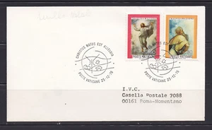 Vatican Handstamp Christmas Envelope 1976 2 Proclamation Christus Stamps 595/596 - Picture 1 of 5