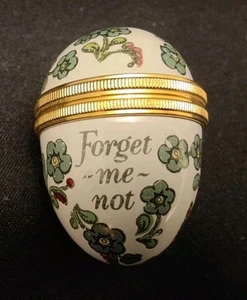 Halycon Days Emaille Ei Schmuckschatulle VERGISSMEINNICHT Top Zustand - Bild 1 von 11