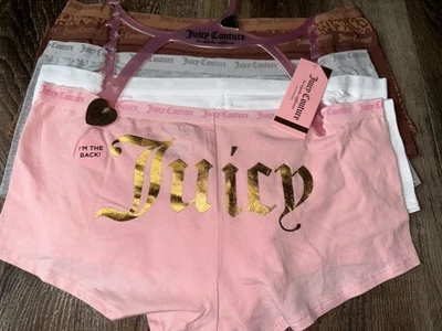 Juicy Couture ~ Calcinha Feminina Menino Mistura de Algodão 5 Pares (B) ~ GG - Imagem 1 de 4