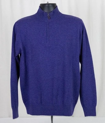 Suéter de golf Peter Millar 100 % cachemir puro 1/4 cremallera púrpura como nuevo $595 M Foto 1 de 4