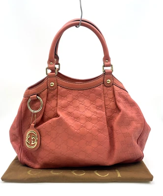 Auténtico Bolso de Mano Gucci GG Guccissima Cuero Rosa Salmón 211944 Sukey 1-0232632 Foto 1 de 4