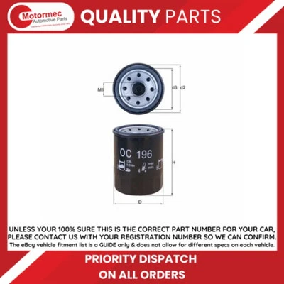 MAHLE/KNECHT Oil Filter fits VOLVO V40 Estate 1.8i S40 1.8i — 第 1/4 张图片