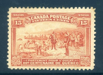 Canada 102, 15¢ Quebec Tercentenary, Mint disturbed gum, F/VF, Scott $245 - Image 1 of 2