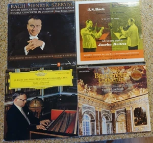 JS BACH 4 Album LP Vinyl Lot - Klavier, Violin & Brandenburg Concertos Heifetz - Picture 1 of 21