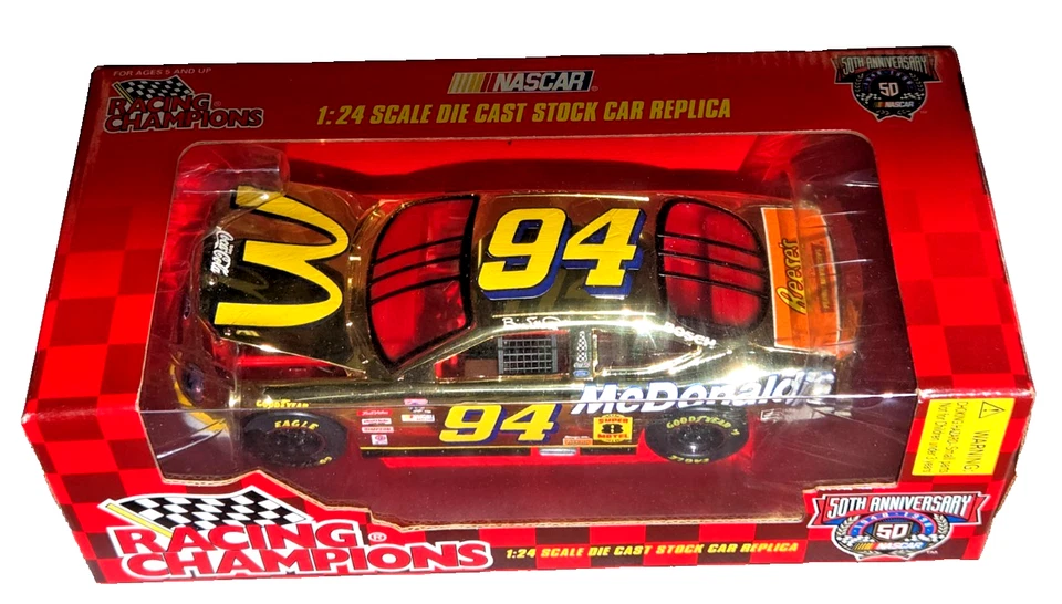 Racing Champions Gold 50th NASCAR #94 Bill Elliott Mac Tonigh 1998 Ford 1 24