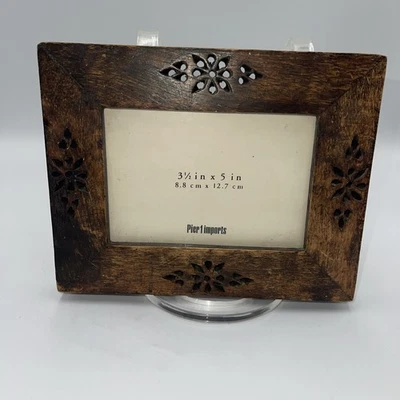 Pier 1 进口装饰木质相框 7 英寸 x 5.5 英寸相框 ~ 3.5 英寸 x 5 英寸照片 — 第 1/4 张图片