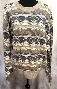 Vintage Northwest Territory Fair Isle Ski Cosby Sweater Mens L Wool Blend - Picture 1 of 8