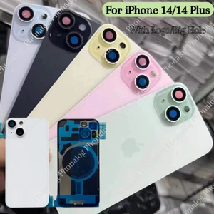 For iPhone 14/iPhone 14 Plus Back Glass Replacement Big Cam Hole Rear Cover Lot - Bild 1 von 6