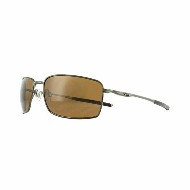 Oakley OO4075-14 Square Wire Tungsten Prizm Polarized Sunglasses, Brown Lenses and Black Frame