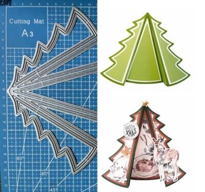 Christmas Tree Metal Cutting Dies Scrapbooking Embossing Card Crafts Stencils