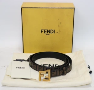 Cintura Fendi FF in pelle marrone taglia 75/30 - NUOVA, LEGGI! (vendita al dettaglio $490) - Foto 1 di 15