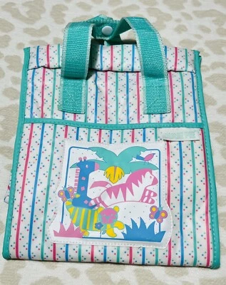 Vintage Cutie Pie Baby Bottle Diaper Bag Nylon 80’s Colorful Safari - Image 1 of 4