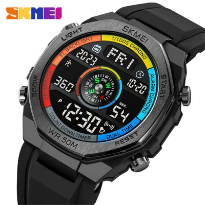 SKMEI Compass Watch Men Pedometer Calories Sport Watch Boys Digital Wristwatch - image 1 of 4