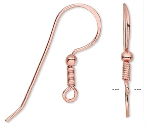 Alambre de oreja, 50 cables de oreja de anzuelo de cobre enchapados en cobre con bobina y pendiente de bola - Imagen 1 de 3