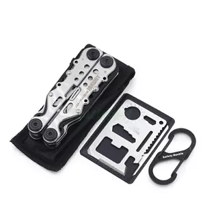 Multifunction Outdoor Survival Tool Set Folding Pliers Knife Saw File Can Opener - Picture 1 of 11