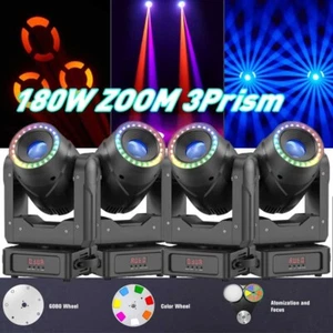 Luz principal móvil LED 180W ZOOM RGBW Gobo Beam escenario DJ disco DMX iluminación puntual - Imagen 1 de 18