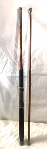 VINTAGE KINGFISHER SIX SIDED 67" 2pc  WOODEN FISHING ROD POLE - Picture 1 of 6