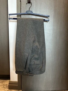 Cerrato Marco Bespoke Fox Flannels 13oz Mid-grey Trousers, Original RRP £720 - Picture 1 of 11