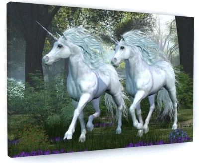 UNICORN CANVAS PICTURE PRINT WALL ART W64 - Image 1 of 4
