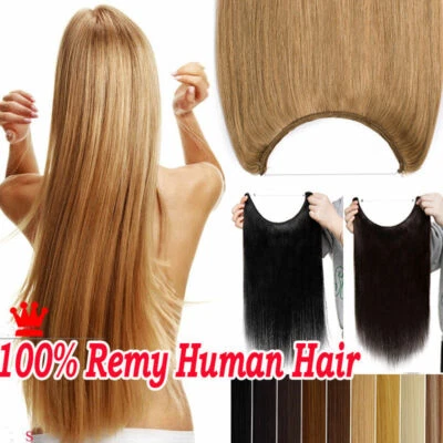 12-26 Zoll Flip Remy Echthaar Extensions Draht gutes Haar Schuss voller Kopf - Bild 1 von 4