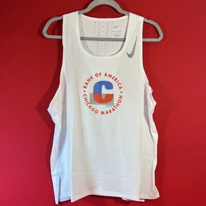 New Nike Chicago Marathon 2023 AeroSwift Running Singlet Tank FD2692-100 Sz L - Picture 1 of 5