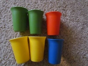 Vintage 6-teiliges TUPPERWARE Glocke Becher Becher Tasse Glas Set, gebraucht aber noch GC  - Bild 1 von 3