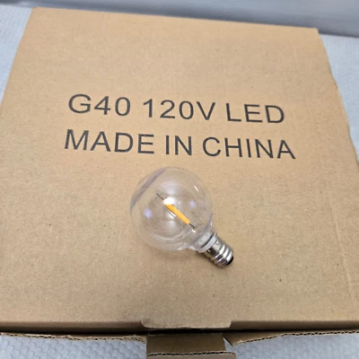 G40 LED Bulbs for Outdoor Patio String Lights Bulb Warm White 25Pack - Image 1 of 4