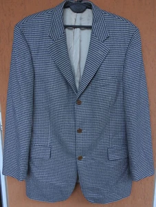 Vintage HUGO BOSS HOBBES Blazer Sport Coat Jacket Cashmere Houndstooth EU52 US42 - Picture 1 of 13