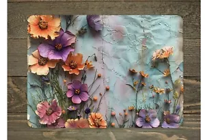 Floral Crinkle Glass Cutting Board, 3 Size Choices - Picture 1 of 6