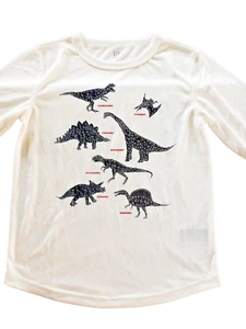 Gap Boys Pajamas Shirt Dinosaurs White Long Sleeve Size 10 New - Picture 1 of 12