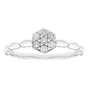 1/4cttw Diamond Circle Statement Ring in Sterling Silver - Picture 1 of 6