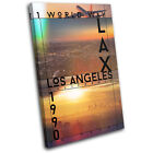 Los Angeles LA LAX Typography City SINGLE CANVAS WALL ART Picture Print