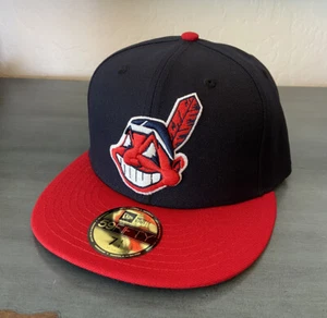 Cleveland Indians Home New Era 59Fifty 7 1/4 Hat Wool Wahoo Guardians New! - Picture 1 of 6