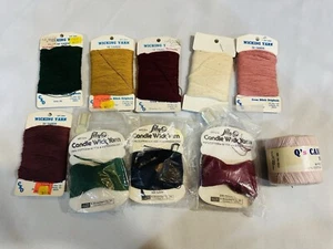 Candle Wick Yarn Vintage Lot 100% Cotton Multi Color Variety Crafting - Picture 1 of 8