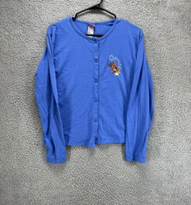 Disney Tigger Winnie The Pooh Pajama Top Medium Button Up Long Sleeve Shirt H4 - Picture 1 of 8