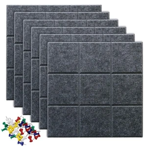Large Cork Board Felt Board Tiles for Walls with 30 Push Pins, 11.8"x11.8" Pa... - Picture 1 of 7