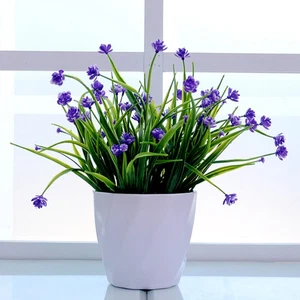  4 pezzi di narcisi artificiali fiori simulazione verde arbusti piante cespugli - Foto 1 di 16