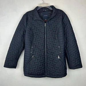 Giacca trapuntata Nautica donna XL Chevron blu navy preppy vecchi soldi leggi - Foto 1 di 10