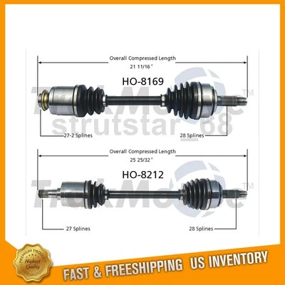 Eje TrakMotive CV 2 piezas delantero izquierdo delantero derecho se adapta a Acura TSX 2004-2008 Foto 1 de 3
