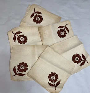 Servietten aus Leinenmischung mit Blume, 6er Set - Bild 1 von 14